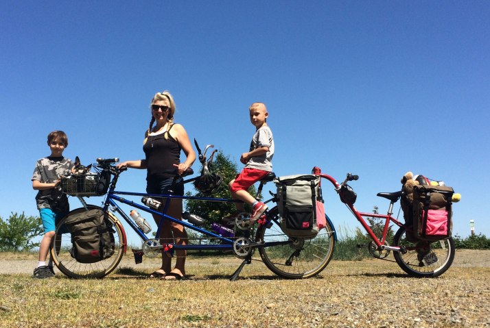 This is family bike camping!